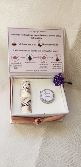 Kit Dia das Mães Caixa Cartonada Spa dos Lábios Natural
