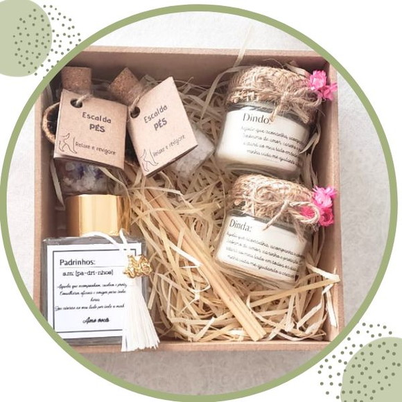 Caixa para Padrinhos em Madeira com Velas Aromáticas e Aromatizador