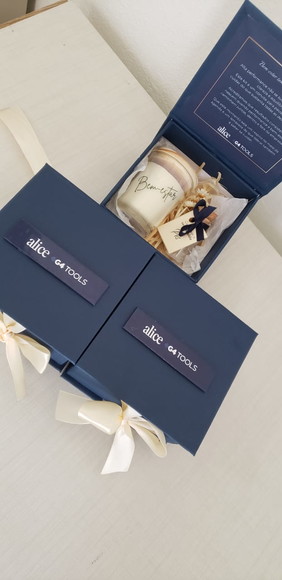 Kit Corporativo com Vela Aromática em Caixa Premium | Presente Empresarial