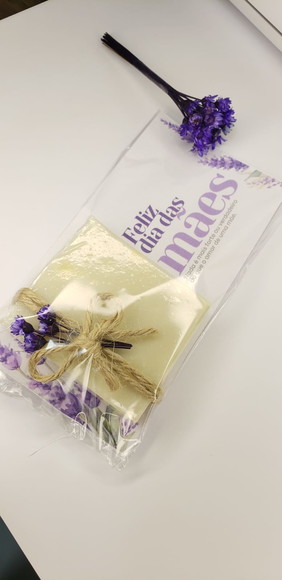 Mini Sabonete Natural Lavanda Dia das Mães 30g| Lembrancinha Artesanal