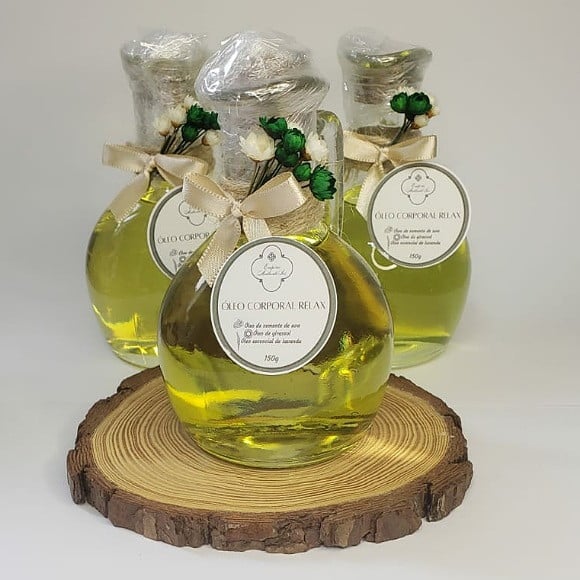 Óleo Corporal Artesanal de Luxo com Lavanda e Laranja Doce 150g | Personalizado