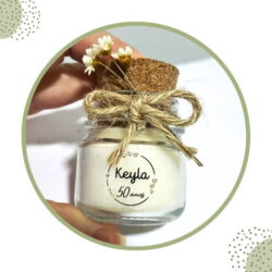 Vela Aromática Lembrancinha 40g com Rótulo Transparente | Personalizada