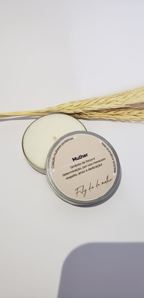 Vela Aromática Personalizada em Lata 20g| Presente dia da Mulher