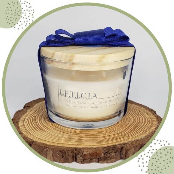 Vela Aromática Personalizada com Tampa de Madeira | Presente Elegante e Sofisticado
